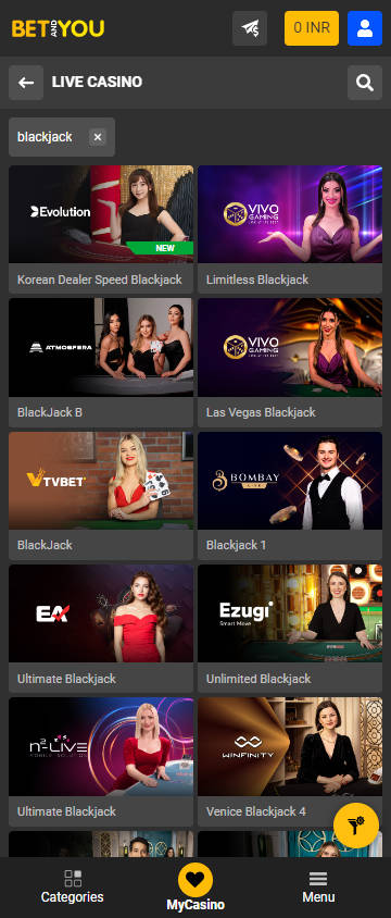 Betandyou - Games Categories - Blackjack